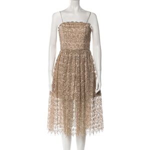 Alice and Olivia Gold Lace Dress